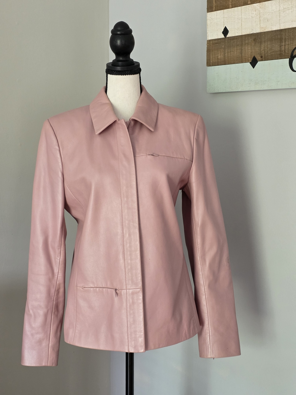 Dana Buchman Soft Pink Leather Jacket